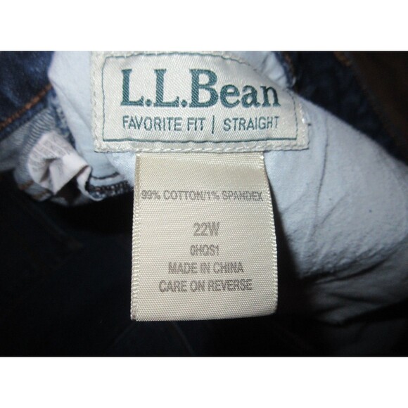 L.L.Bean Favorite Fit Straight Jean Womens 22W Blue High Rise 12 - Picture 8 of 9